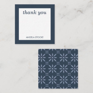 Cartão De Notas Flor Personalizada Azul Retro