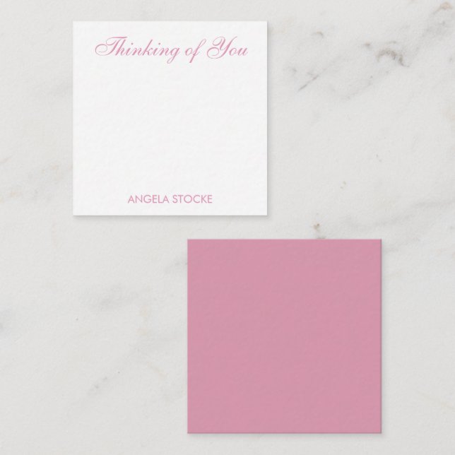 Cartão De Notas Flor Personalizada Rosa Branco (Frente/Verso)