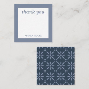 Cartão De Notas Flor Retro Azul Personalizada