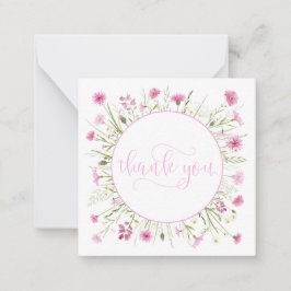 Cartão De Notas Flor Rosa Profundo Personalizado Obrigado