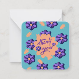 Cartão De Notas Flor Roxo Obrigado Nota