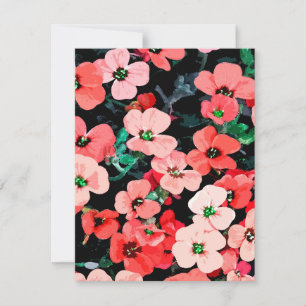 Cartão De Notas Flor Vermelho de Aquarela