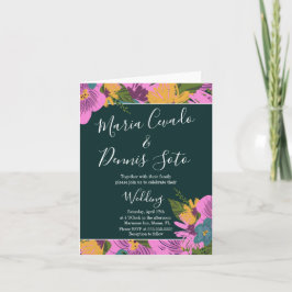 Cartão De Notas Florais De Mão Nascendo Verde Rosa Negrito