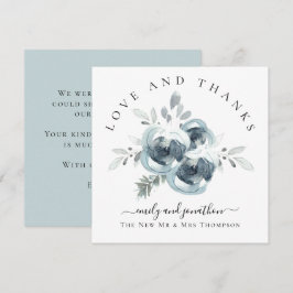 Cartão De Notas Florais Festivos Obrigado Casamento De Nomes