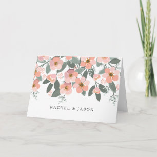 Cartão De Notas Floral Blush Watercolor Personalized Stationery
