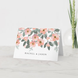 Cartão De Notas Floral coram os artigos de papelaria