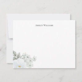 Cartão De Notas Floral de Aquarela Elegante Personalizado