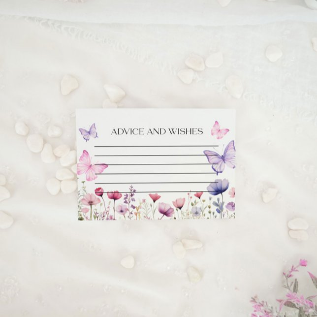 Cartão De Notas Floral de Borboleta de Aconselhamento e Desejo (Criador carregado)