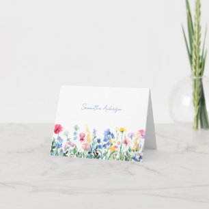 Cartão De Notas Floral de Flor Selvagem Personalizado