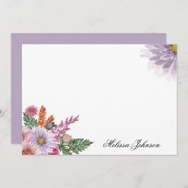Cartão De Notas Floral de Lavanda flexível personalizado