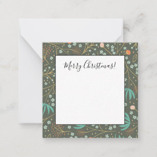 Cartão De Notas Floral de Natal Colorido Feito à Mão