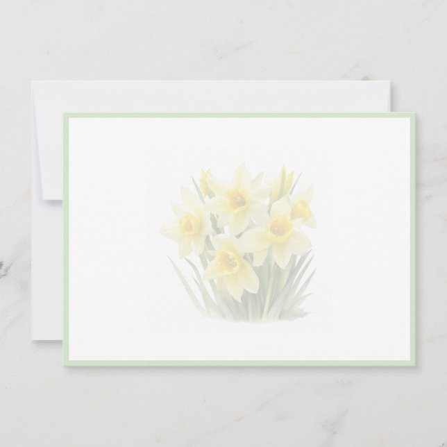 Cartão De Notas Floral Flat Note Card (Frente)