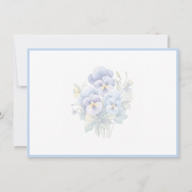 Cartão De Notas Floral Flat Note Card (Frente)