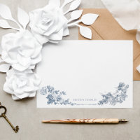 Floral francês azul-poeirento elegante