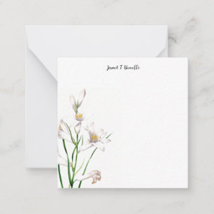 Cartão De Notas Floral para caligrafia profissional elegante