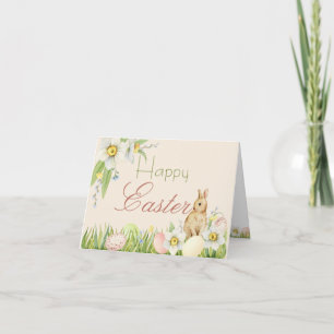 Cartão De Notas Floral Personalizado de Coelhinho Doce do felz pas