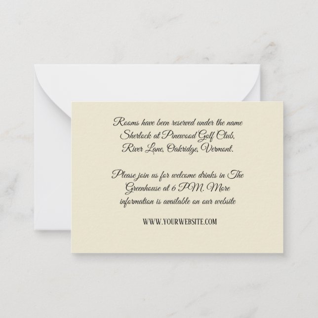 Cartão De Notas floral rosa com simples casamento rústico moderno (Verso)