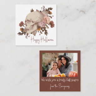 Cartão De Notas Floral Skull Halloween Rustic