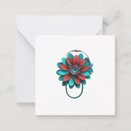 Cartão De Notas Floral Stethoscope Design – Unique Medical & Healt