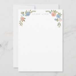Cartão De Notas Floral Vintage