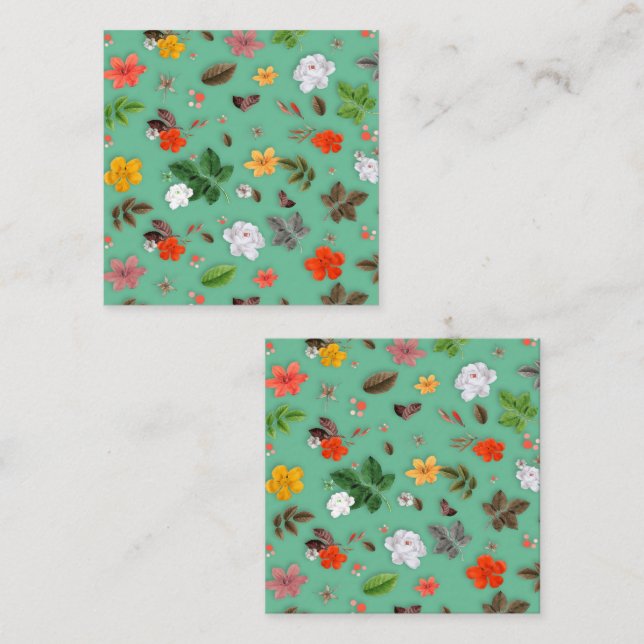 Cartão De Notas Flores Amarelas e Rosas Brancas 14 (Frente/Verso)