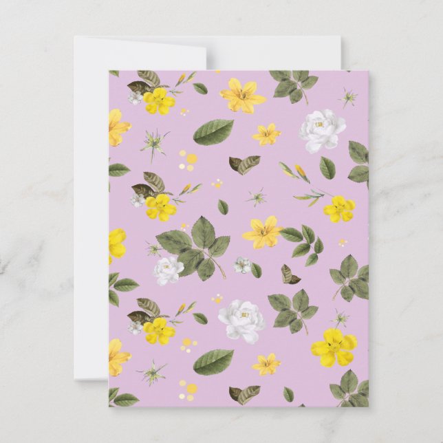 Cartão De Notas Flores Amarelas e Rosas Brancas 5 (Frente)