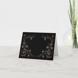 Cartão De Notas Flores Art Déco em Preto