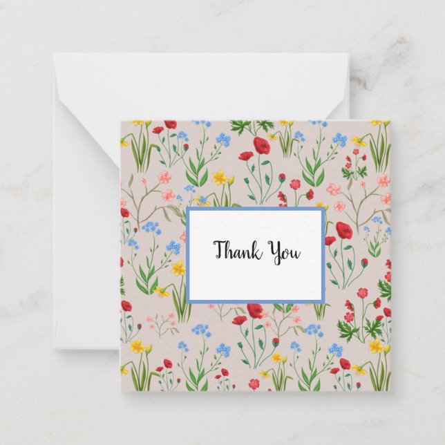 Cartão De Notas Flores bonito (Frente)