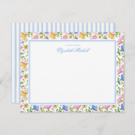 Cartão De Notas Flores Bonito Rústicas Elegantes Coloridas