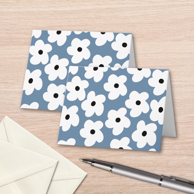 Cartão De Notas Flores Brancas Retroativas (Criador carregado)