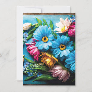 Cartão De Notas Flores Coloridas