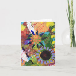 Cartão De Notas Flores de Abstrato de placa de anotação dobradas,