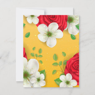 Cartão De Notas Flores de Aquarela 13