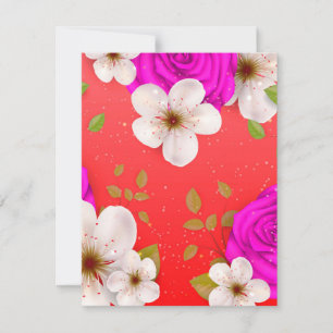 Cartão De Notas Flores de Aquarela 14
