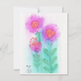 Cartão De Notas Flores de Aquarela-6 (4,25"x5,5") Placa de Nota Pl