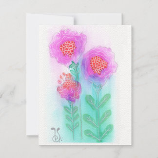 Cartão De Notas Flores de Aquarela-6 (4,25"x5,5") Placa de Nota Pl