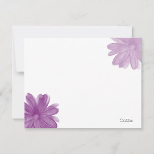 Cartão De Notas Flores de Aquarela de Plum
