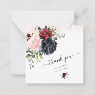 Cartão De Notas Flores de Aquarela PixDezines Blush Burgundy Marin