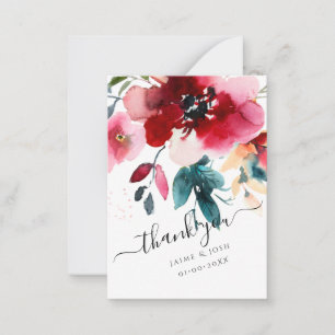 Cartão De Notas Flores de Aquarela PixDezines Rosas de Borgonha de