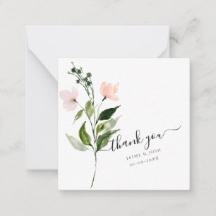 Cartão De Notas Flores de Cores de Água Rosa Pendentes com PixDezi
