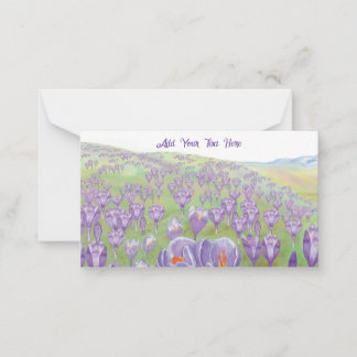 Cartão De Notas Flores de Croco Roxo em Primavera Hill Personalizá