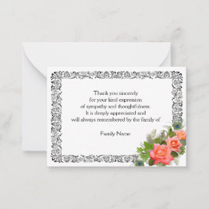 Cartão De Notas Flores De Hydrangea Após O Funeral Obrigado Cartõe