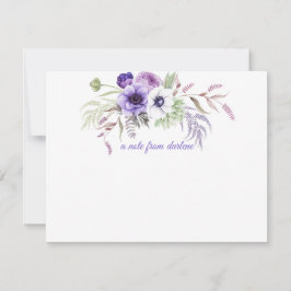 Cartão De Notas Flores de Lavanda branca roxa