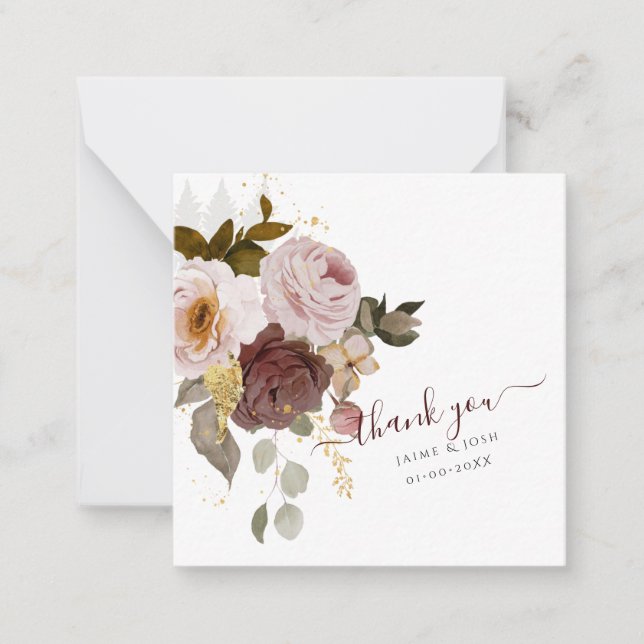 Cartão De Notas Flores de outono Rustic Boho do PixDezines (Frente)