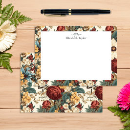 Cartão De Notas Flores de Rosa, Tulipas, Lírios e Visitas