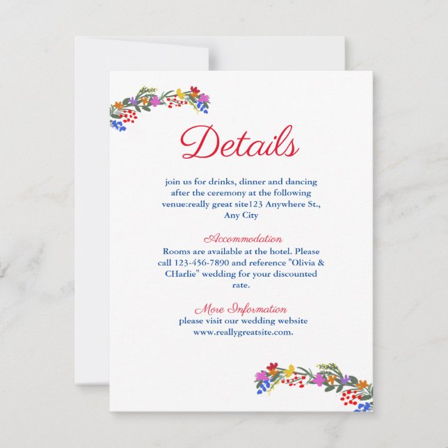 Cartão De Notas Flores-do-campo (Frente)