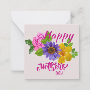 Cartão De Notas Flores para o Dia das Mães