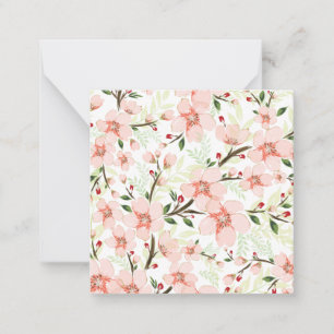 Cartão De Notas Flores rosa