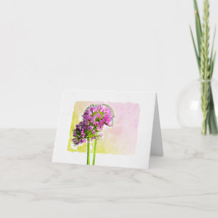 Cartão De Notas Flores Rosa De Aquarela Em Qualquer Ocasião