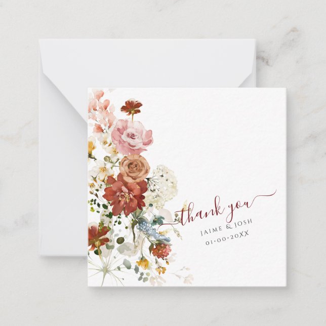 Cartão De Notas Flores Rusticais de Jardim de Caimento PixDezines (Frente)